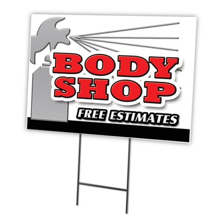 Signmission Body Shop Free Estimate Yard & Stake outdoor plastic coroplast window, 1216 Body Shop Free Estimate C-1216 Body Shop Free Estimate